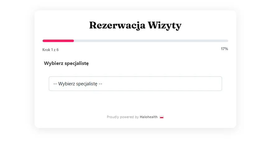 okno rezerwacji klientów systemu Halo Booking.